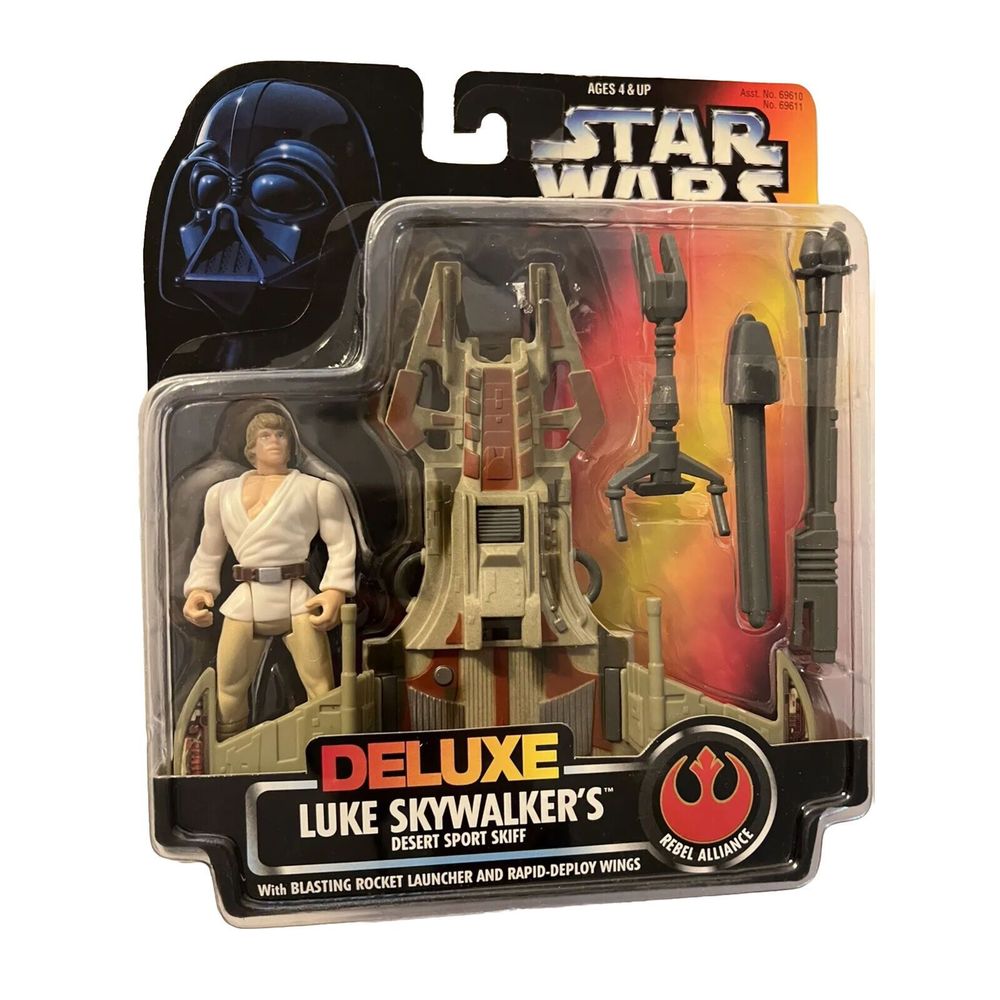 Star Wars POTF Deluxe Luke Skywalker Desert Sport Skiff 1996 Hasbro Kenner